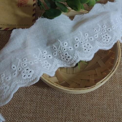 15Yard/Lot Cotton cloth lace trim white accessories embroidery clothes dress decorative diy handmade width 5.5cm