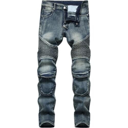 Hot Sale Casual Men Jeans Slim Fit Hip Hop Denim Men`s Jeans High Quality Motorcycle Pants straight High Quality