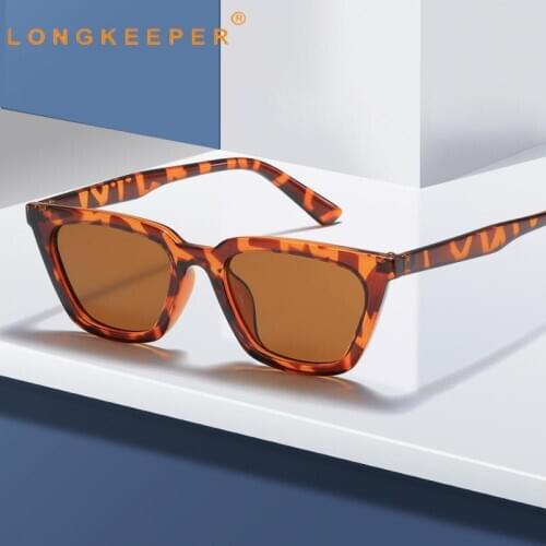 LongKeeper Vintage Womens Sunglasses Fashion Brand Design Cat Eye Sun Glasses Ladies Black Red Square Eyeware UV400 Gafas