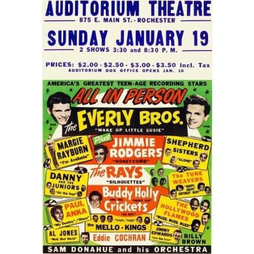 1950s Rock N Roll Eddie Cochran Metal Tin Sign Poster Wall Plaque