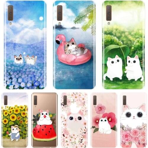 Soft Back Cover For Samsung Galaxy A6 A8 Plus 2018 Cat Cute Phone Case Silicone For Samsung Galaxy A3 A5 2016 2017 A6 A7 A8 2018
