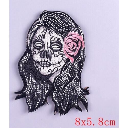 Punk Witch Patch Bear Embroidered Patches For Clothing Skull Patches On Clothes Iron On Patches Rock Band Stripe For Clothes