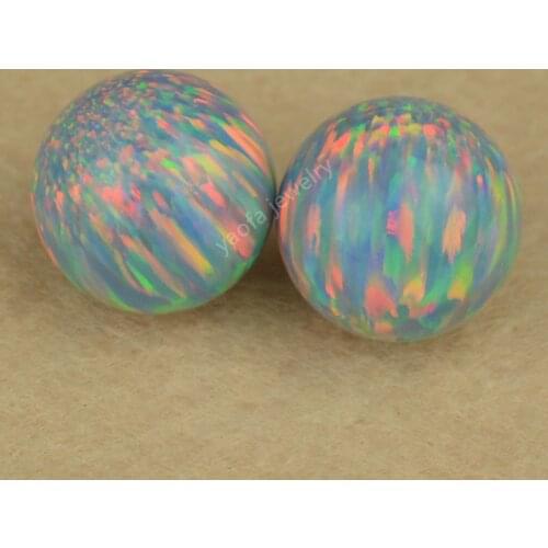 Opal supplier wholesale 2mm-10mm round opal ball OP78 blue grey synthetic opal beads for jewelry