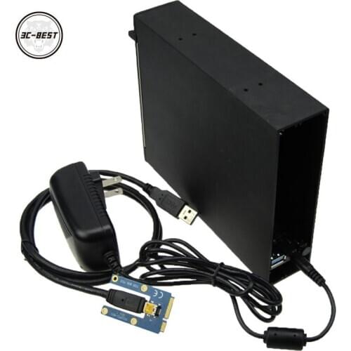 Mini PCI-e to dual PCIe x 16 Riser Adapter Card with Enclosure hdd motherboard