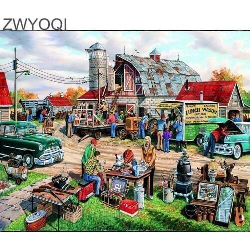 Full Round Diamond painting market 5D DIY Diamond embroidery Cross stitch country fair Full Square Diamond mosaic country fair