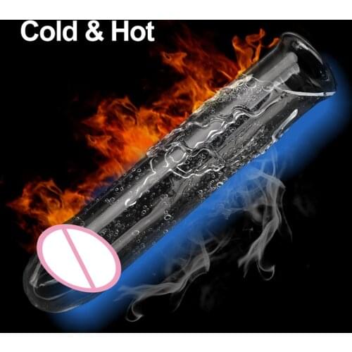 Hollow Glass Dildo Add Hot Ice Water Pyrex Anal Plug Butt Plug Sex Toys for Couples Gay Women Fake Penis Anus Massage Wand