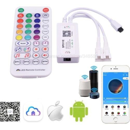 SP501E Alexa Google Home Smart Home Pixel LED WiFi SPI Controller Voice Control for WS2812 WS2813 SK6812 Pixel Strip DC5-24V