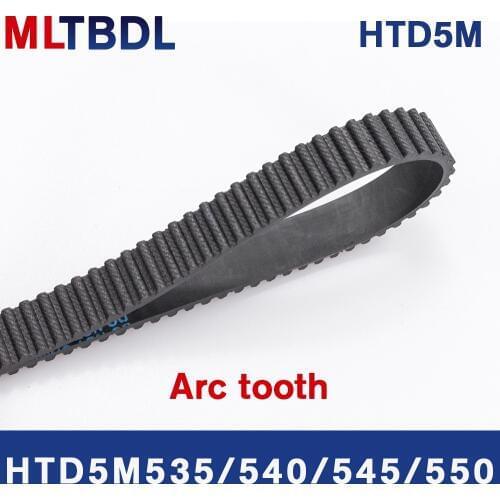 HTD5M Timing Belt 535/540/545/550mm Length 10/15/20/25mm Width 5mm Pitch Rubber Pulley Belt Teeth107 108 109 110synchronous belt