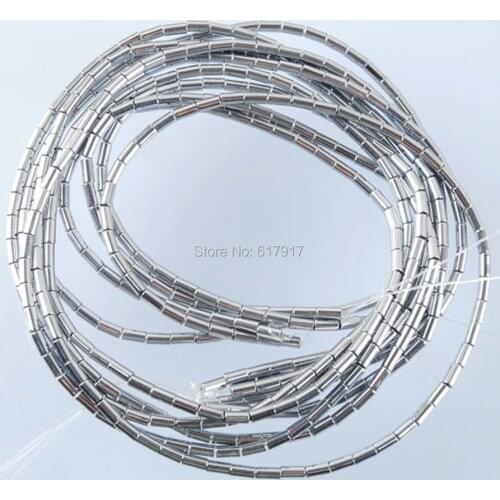 RONGZUAN Silvers Hematite Non Magnetic Column Loose Beads Spacer 2x4mm For Jewelry Making 1 Strand TL3005