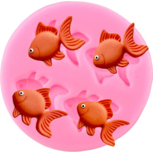 Fish Silicone Molds DIY Cupcake Topper Fondant Cake Decorating Tools Cookie Baking Candy Resin Clay Chocolate Gumpaste Moulds
