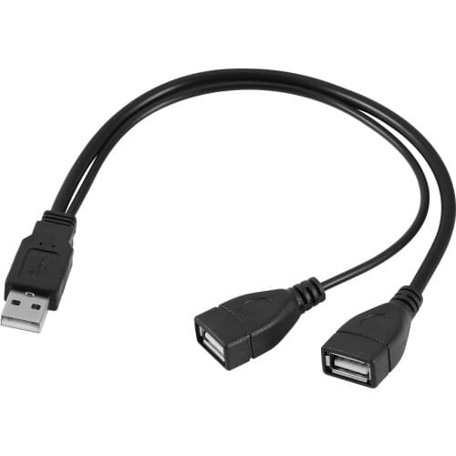 USB 2.0 A 1 male to 2 Dual USB Female Data Hub Power Adapter Y Splitter USB Charging Power Cable Cord Extension Cable