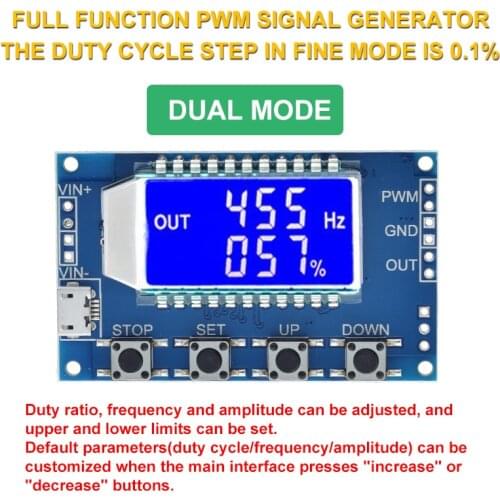 GREATZT XY-APWM1 Adjustable PWM pulse frequency duty cycle square wave rectangular wave signal generator DC3.5~12V