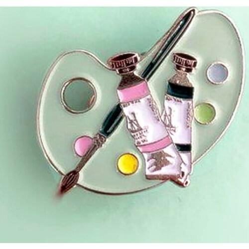YAOJIE Watercolor Artist Paint Palette Brooch Pins Enamel Metal Badges Lapel Pin Brooches Jackets Fashion Jewelry Accessories