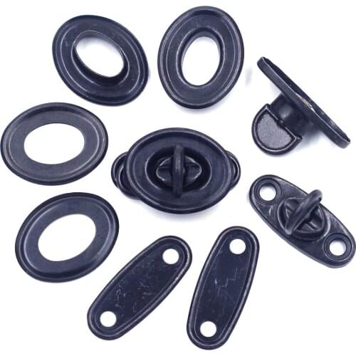 Twist Turn Lock Kiss Clasps Frame Hardware Alloy Oval Black For Shoulder Purse Leather Luggage Bags DIY Accessories 32x22mm