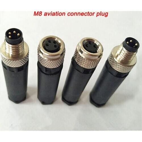 1pcs 3Pin/4Pin Male/Female aviation plug socket M8 sensor connector Waterproof circular connector