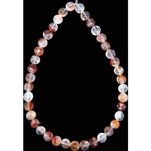 10mm Faceted Natural Hematoide Roundel Stone Loose Gemstone Beads for Jewelry Making Necklace Purify Energy Healthy Wealth