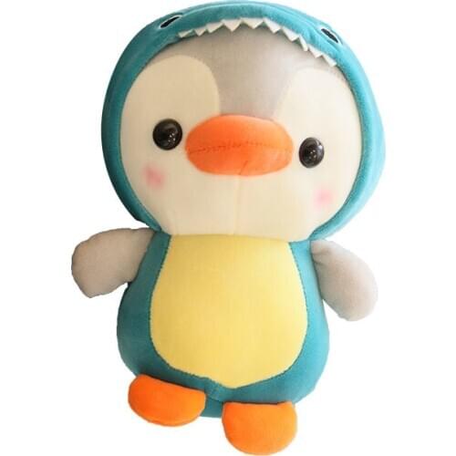 10PCS 13cm Favorite Penguin Transm Bee Dinosaur Frog Decoration Bag Plush Mini Pendant Keychain Doll Ring Toy