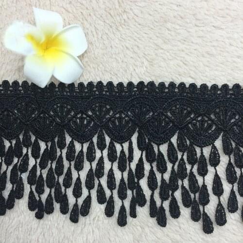 14yards width 8cm water soluble embroidery fringed lace Trim fabric Manual DIY hanging scarf curtain lace garment accessories