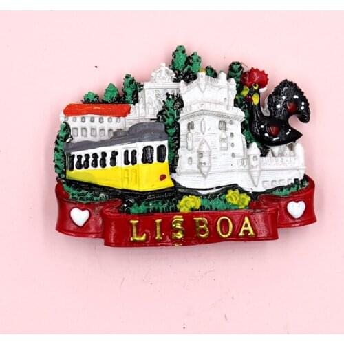Portugal 3rd Wave 3D Printing Design Hot Tourism Viewpoints Souvenir Home Decoration Resin Refrigerator Magnetic Fridge Pasters