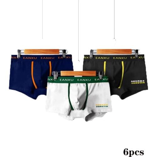 6pcs Brand Boxer Mens Underwear Men Cotton Underpants Male Pure Men Panties Shorts Underwear Boxer Shorts Cotton Solid Cuecas