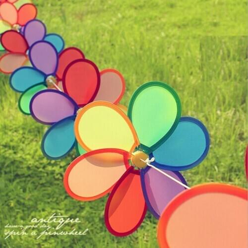 8pcs flowers string flag bunting Lanyard outdoor camping hairdryer national wind windmill garden nursery Christmas decoration