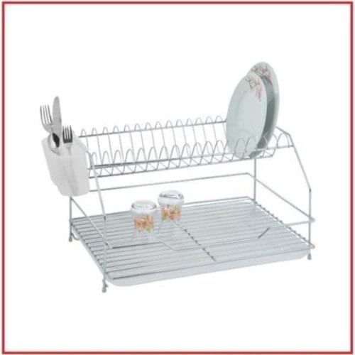 White Gold 2 Layer Stainless Chrome Dish Basket Plate-rack