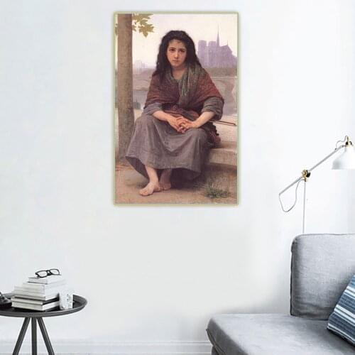 Citon William Adolphe Bouguereau《The Bohemian》Canvas Oil Painting Artwork Poster Picture Wall Background Decor Home Decoration