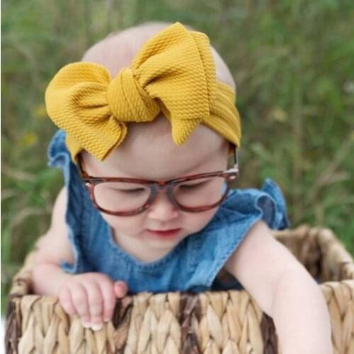 Baby Headbands Baby Girl Headbands Newborn Baby Turban With Nylon Hairbands Bow Hair Accessories