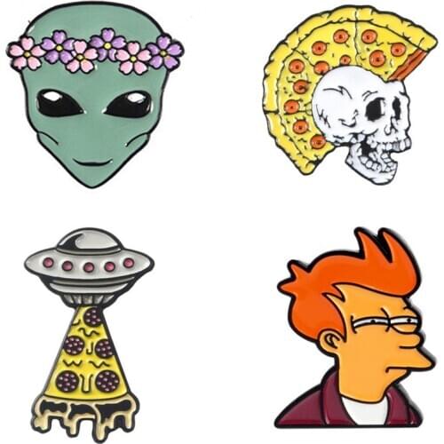 UFO Lapel Pins Enamel Badges Brooches For Backpack Women Decorative Badges Cute Anime Pin Enamel Brooch On Clothes Gothic Badges