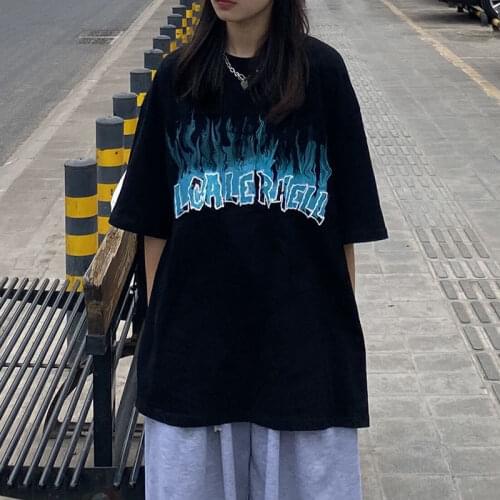 Sweet Punk T-shirt Women Summer Korean Japanese Harajuku Style Hot Cartoon Anime Print Loose Student Short Sleeve Tops T-shirt