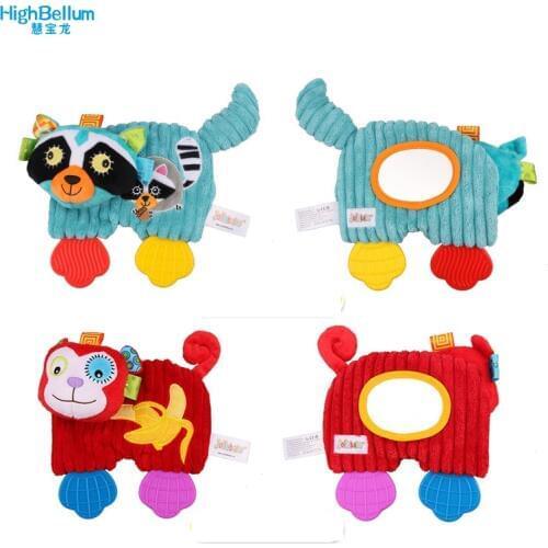 Baby Girl Boy Toys Soft Towel Handkerchief Teether Comfort Appease Playmate Plush Rattles Toy With Magical Mirror