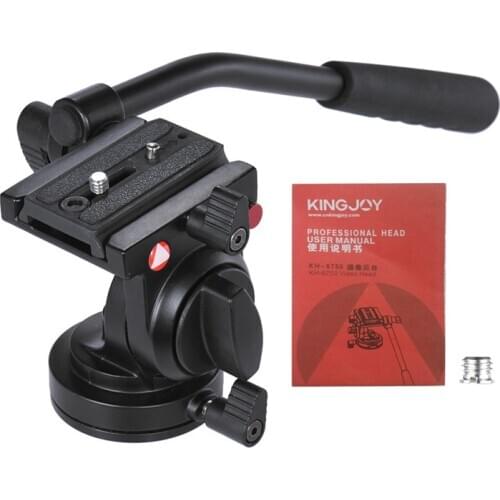 KH-6750 Aluminum Photography Video Tripod Head Fluid Drag Hydraulic Head With Handgrip For Canon Nikon DSLR Camcorder by DHL