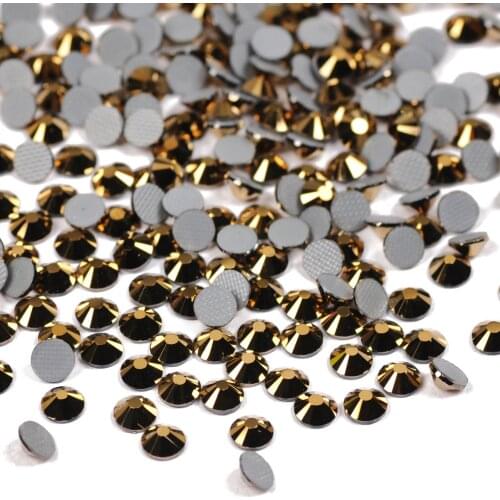 2058HF All Sizes Crystal AURU Hot Fix Rhinestones Crystals Flatback Strass Iron Rhinestone DIY Dress Design Decoration