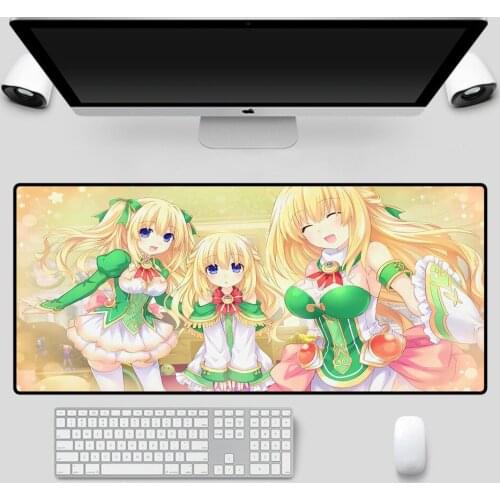 Mairuige Game Accessories Animation Mouse Pad Three Cute Girls Black Seam Computer PC Notebook Office Keyboard Mousepad