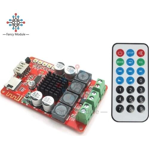 TPA3116 50W+50W Bluetooth Receiver Module Digital Audio Receiver Board TF Card U Disk Player FM Radio With Remote Control