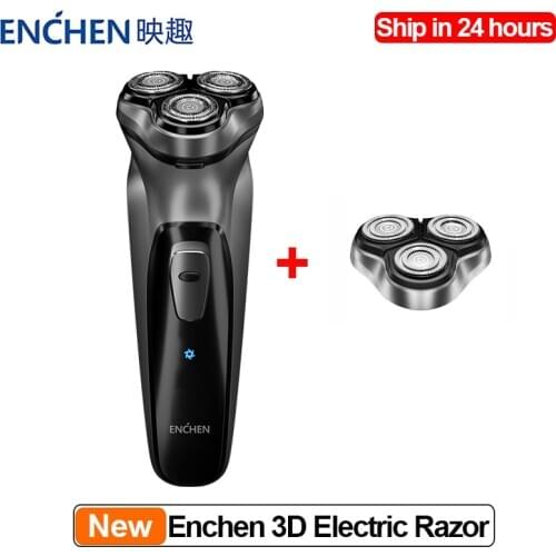 Enchen Black Stone 3D Electric Shaver 3 Floating Blocking Protection Rechargeable Beard Razor Trimmer Type-C USB for Men