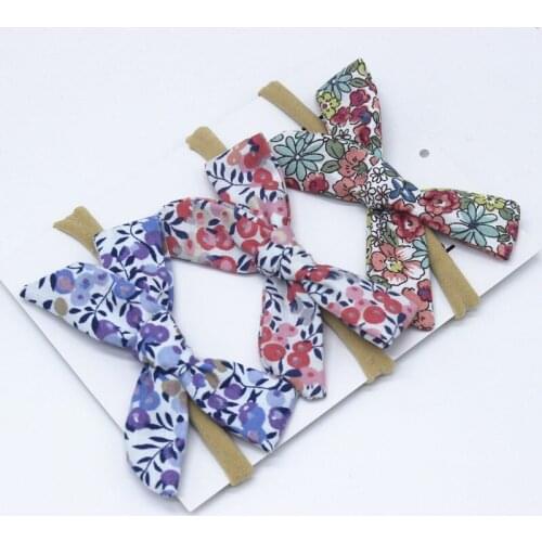 1pcs Newborn Baby Soft Nylon Headbands,Cute Bows Fabric Cotton Nylon Hairbands,Summer Floral Stretchy Hairwear One Size Fit Most