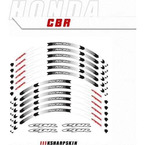 Motorcycle Outer rim stickers wheels film border reflective decals tire decoration sticker For Honda CBR 250 300 400 500 600