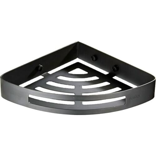 Bathroom Shelves Wall Mounted Kitchen Organizer 304 Stainless Steel Black Storage Corner Shelf Bath Room Accessories