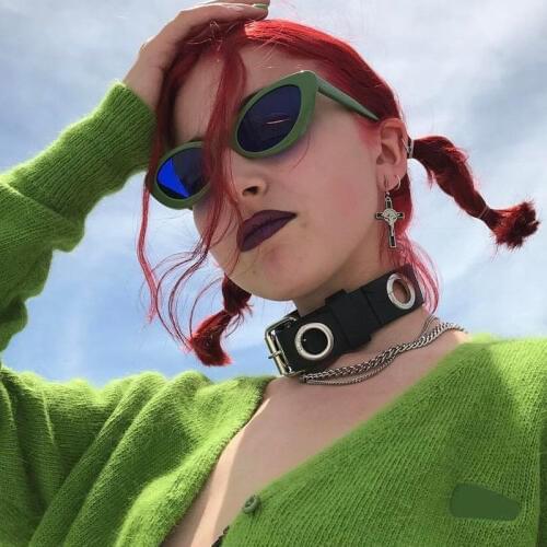 Oval Green Sunglasses Women Brand Designer Vintage Mirror Sun glasses for Female High Quality Glasses Retro Fashion Eyewear