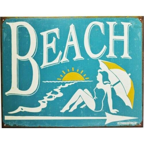 Beach Ocean Florida Pool Water Park Decor Signs 12x8 Inch Metal Tin Sign