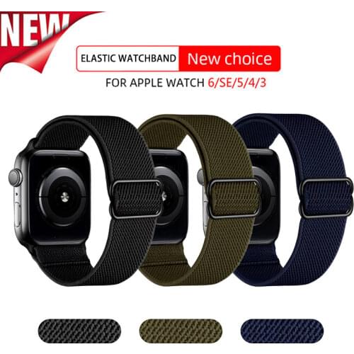 Scrunchie Strap for Apple Watch Band 44mm 40mm 38mm 42mm Adjustable Elastic Nylon Loop Bracelet for iWatch Series 3 4 5 6 se