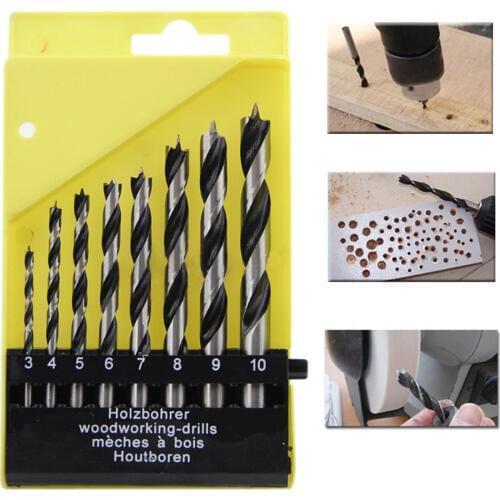 Hot Sale Three-Pointed Design 8pc Pro Round Shank Wood Work Drill Bit Hole Saw Cutter Tool Set Kit For Wood Working Twist Drill