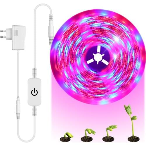 Full Spectrum Phytolamp LED Grow Light Strip for Invernadero Greenhouses Indoor Plants Seeds Flower with Dimmable Touch Switch