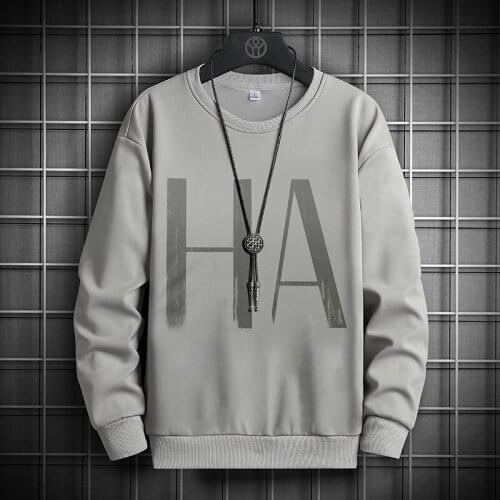 Letter Print Sweatshirt Men Harajuku Sweatshirt Long Sleeve Hip Hop Hoodies Sweatshirt Casual O-Neck Sweatshirt Young Men