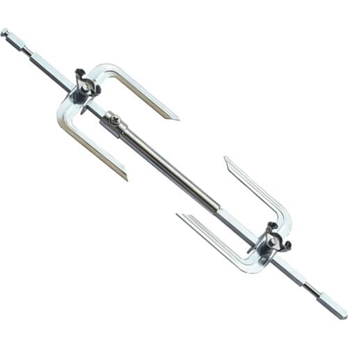 Alloy Plating Telescopic BBQ Stick - Meat/Sausage/Chicken Skewers - Spin Roasting Fork