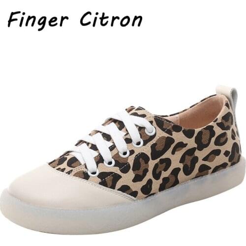 Finger Citron Genuine Cow Leather With Canvas Multicolor Women Casual Shoes Round Toe Gum-Rubber Outsole By Handmade Size 35-42