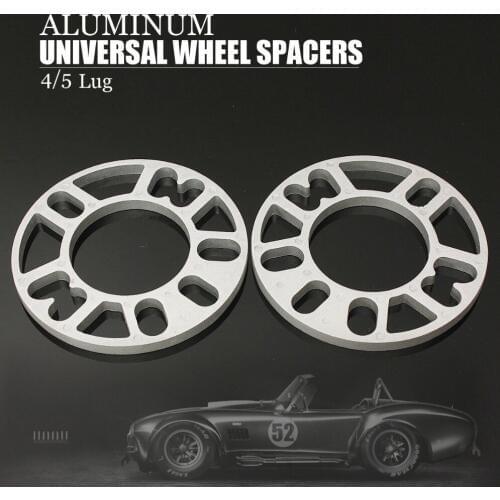 2PCS 3/5/8/10mm thickness Universal Aluminum Alloy 4 and 5 Lug Wheel Spacer Gasket for Car Auto