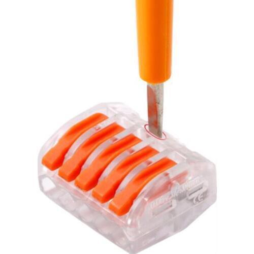 3Pcs/lot Universal Compact Wire Wiring Connector 4 pin Conductor Terminal Block With Lever 0.08-4 square hard wire