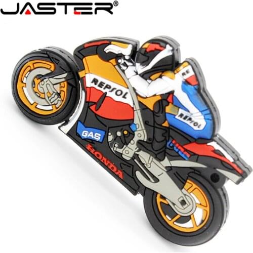 JASTER Cartoon motorcycle usb flash drive 64GB 32GB 16GB 4GB real capacity memory stick motorbike pen drive lovely gift pendrive